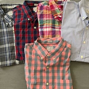 J.Crew Lot of 4 Bundle Plaid Button Up Long Sleeve Shirts Mens Medium Slim Fit
